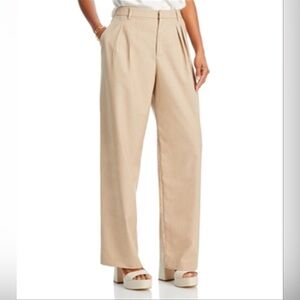 Wayf Pinstripe Pleated Trousers White NWOT